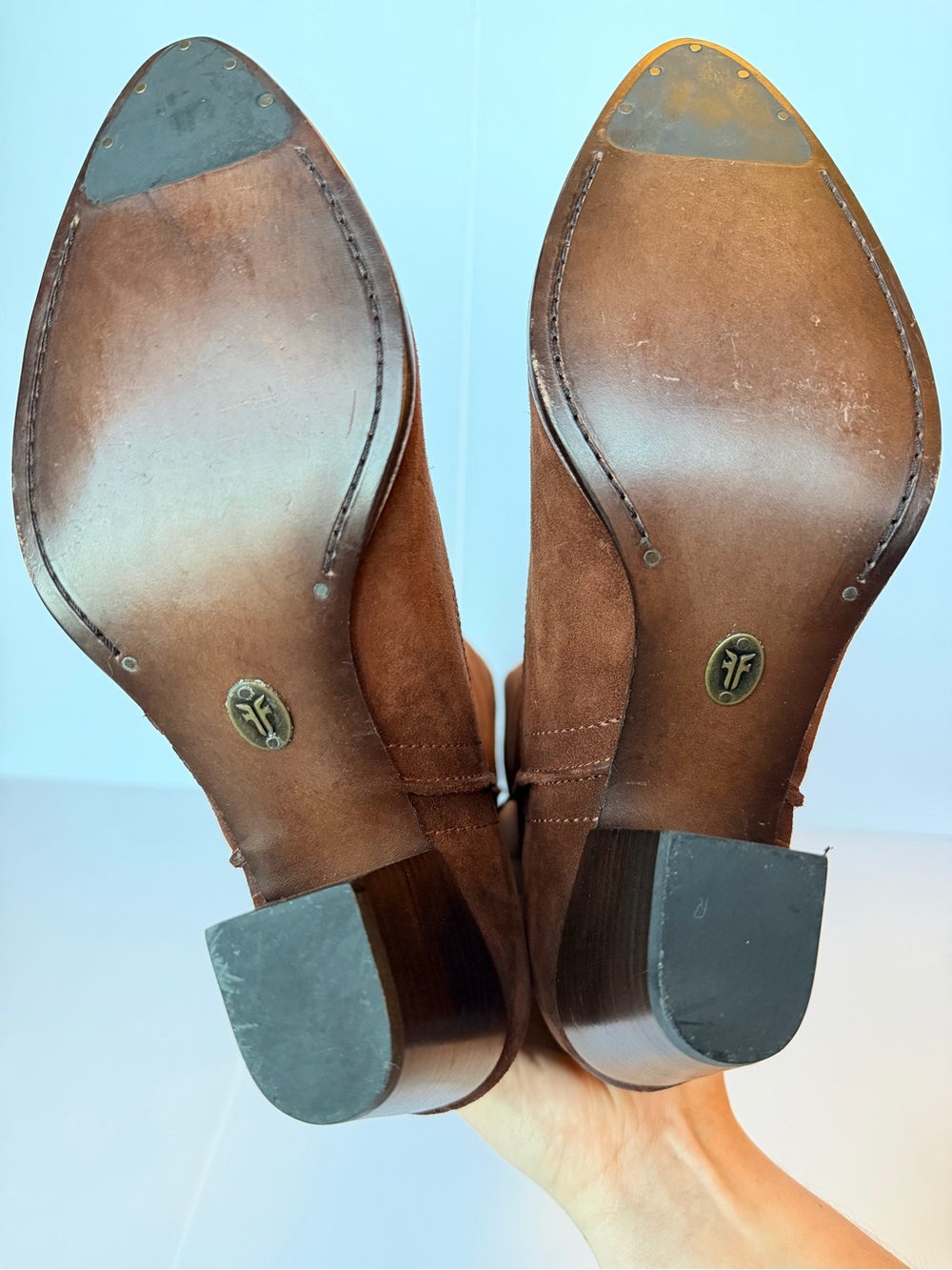 NWB Frye Renee Seam Tall Suede Western Boots 9.5M - Picture 9 of 15